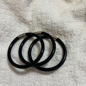 Set of Three Black  buddha Bangles
